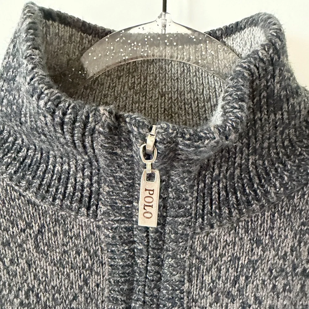 Polo Ralph Lauren Vintage Wool Fair Isle Snowflake Half-Zip Mock Neck Sweater-XL